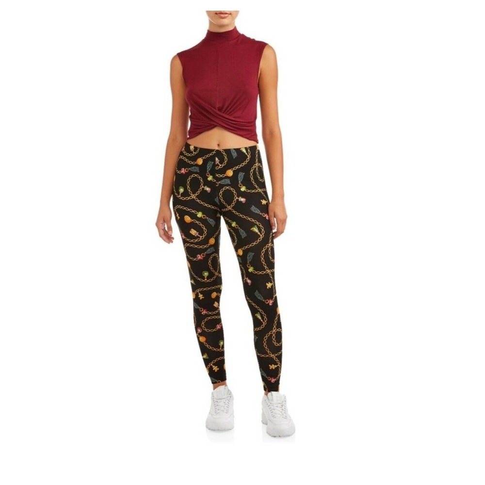 Christmas Gingerbread Charms Jewelry Leggings New Size XXL 19 No Boundaries New